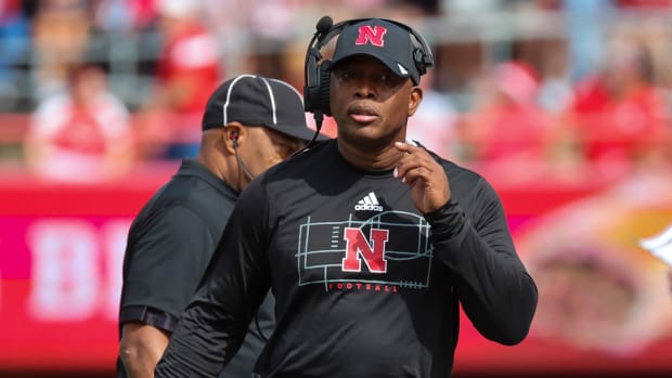 Mickey Joseph 2022 Nebraska vs Oklahoma football USATSI_19063289